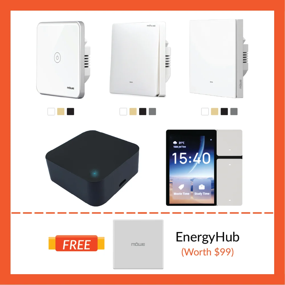 Mowe Smart Home Package — smart switches, aircon controllers, gateway and free EnergyHub