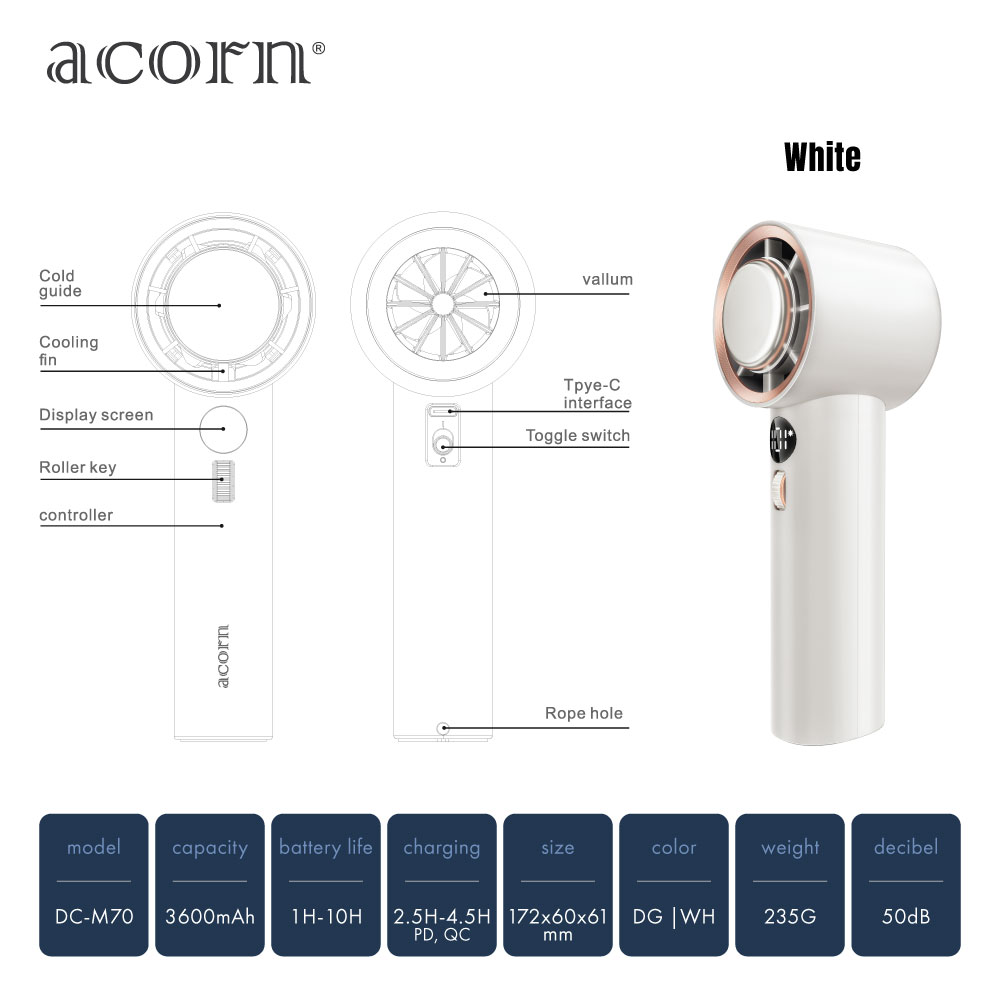 Acorn Handheld Fan DC-M70