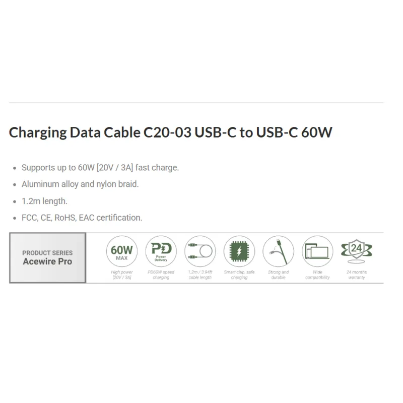 Acefast C20-03 USB-C To USB-C