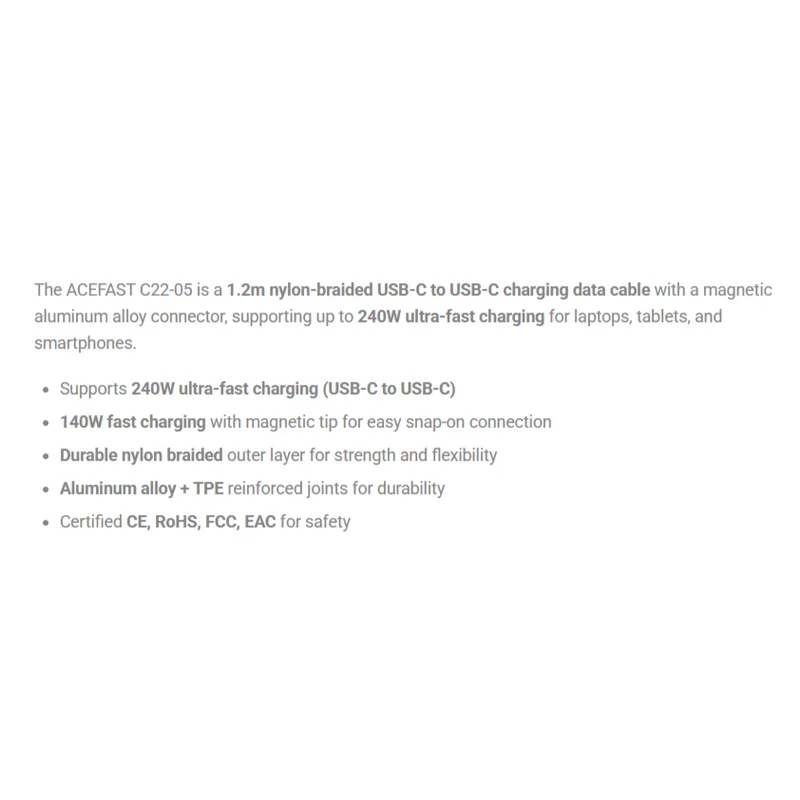 Acefast C22-05 MAG3 2-IN-1 Charging Cable