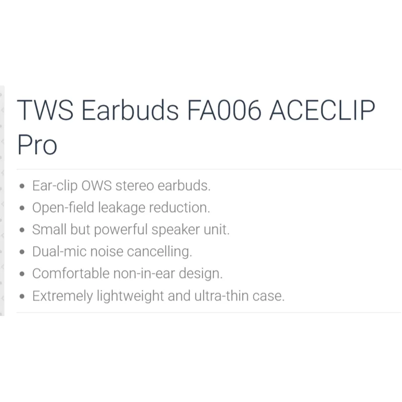 Acefast FA006 ACECLIP PRO Wireless Earbuds — Black