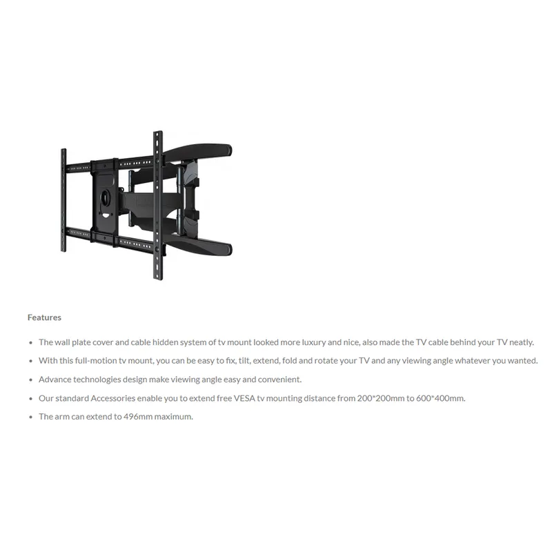 North Bayou NBP6 Double Arm Bracket 42" - 70" (400 X 600)