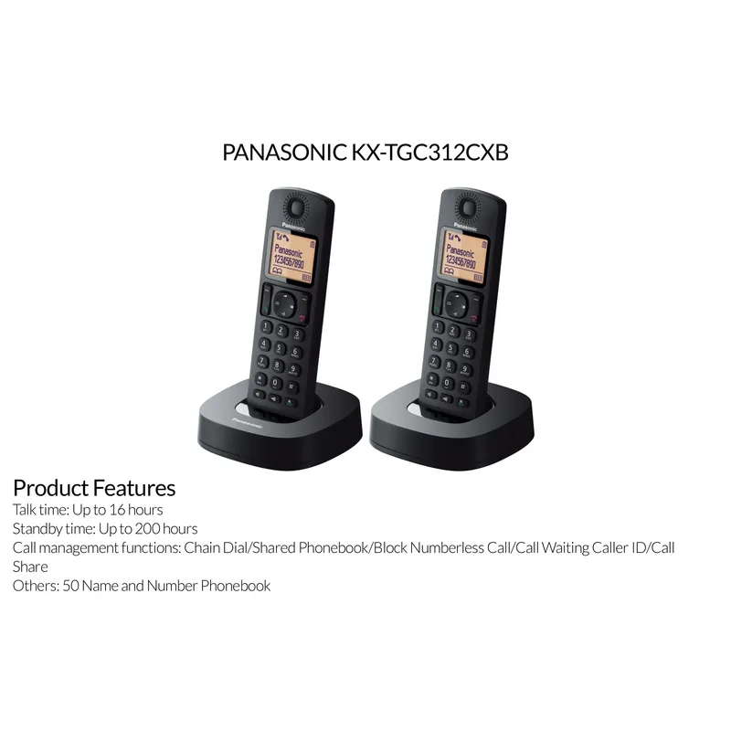 Panasonic KX-TGC312CXB Cordless Dect Phone