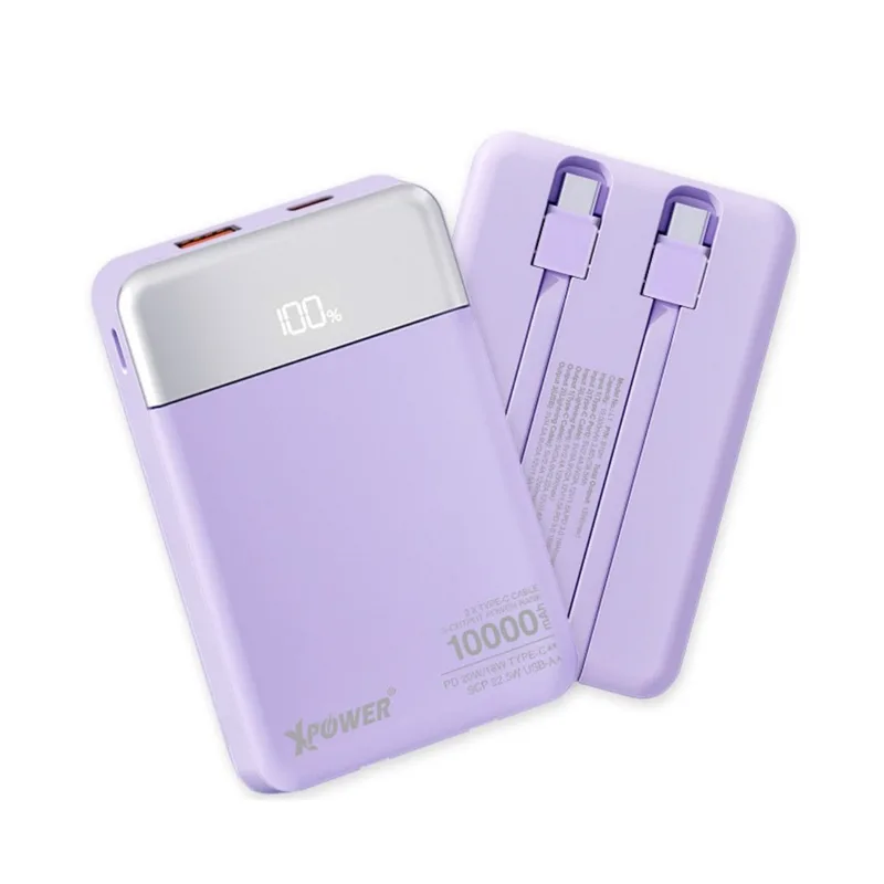 Xpower B10H Built-in Type-c X 2 Cable — Purple