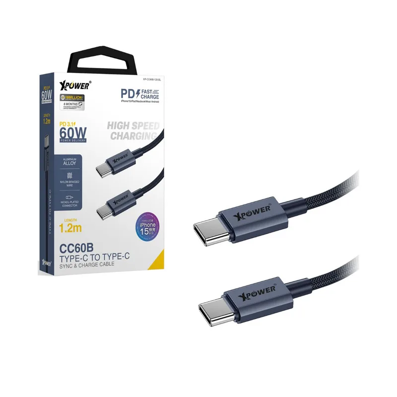 Xpower CC60B Type-c To C Cable — Blue