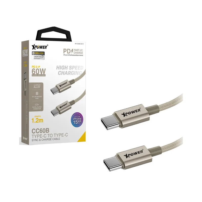 Xpower CC60B Type-c To C Cable — Titanium
