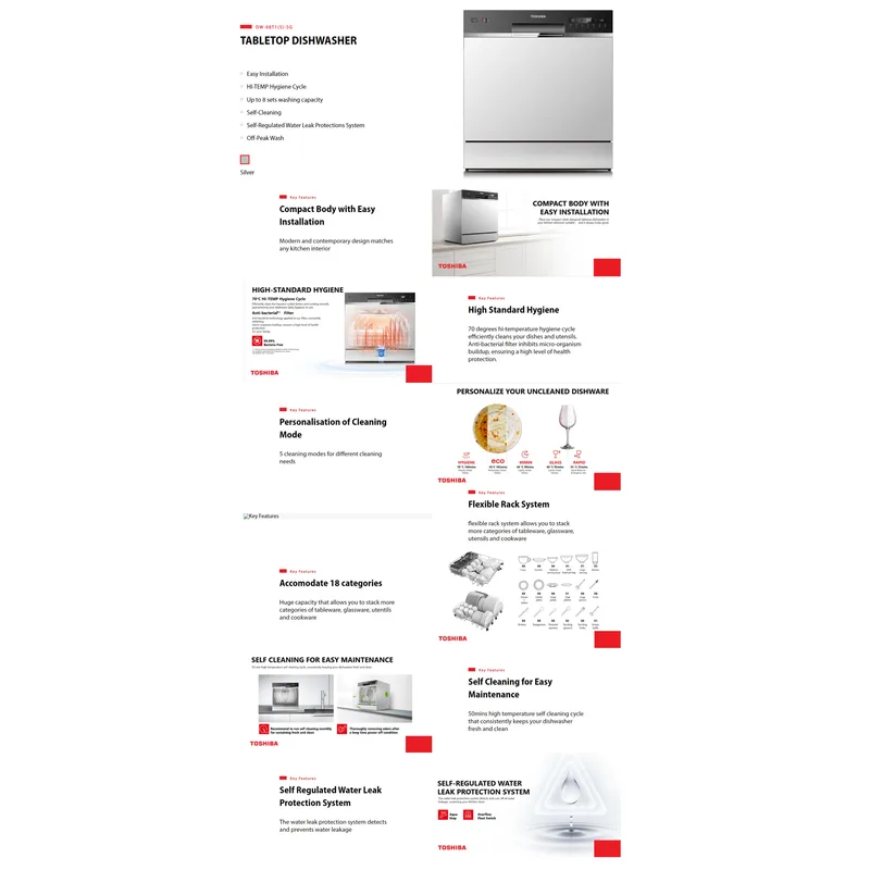 Toshiba DW-08T1(S)-SG Dishwasher