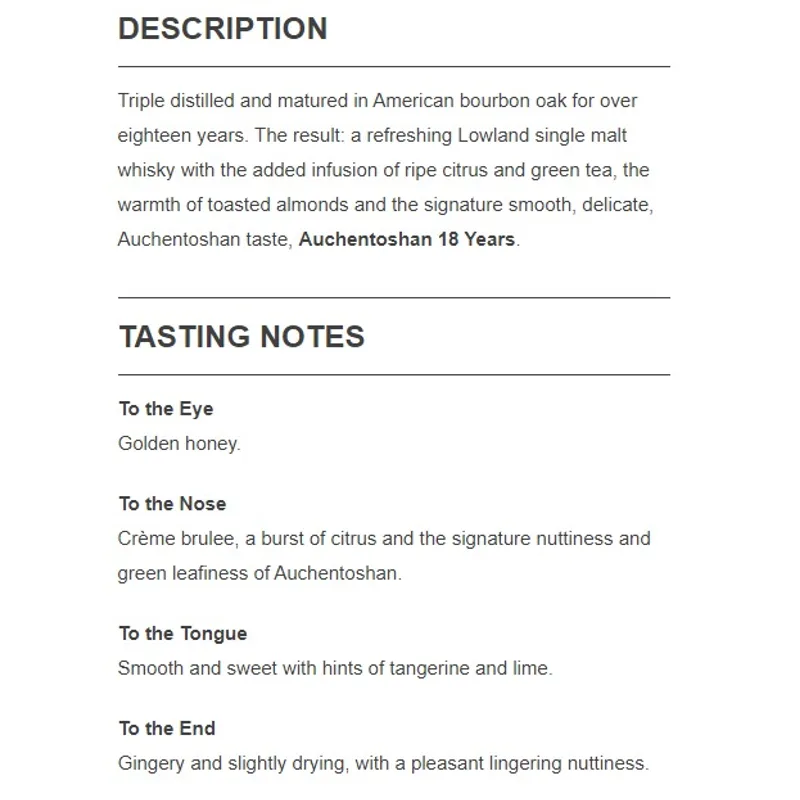 Auchentoshan 18 YRS Single Malt Scotch Whisky