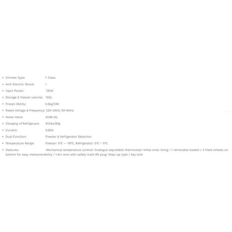 Farfalla FCF-100W 100L Chest Freezer