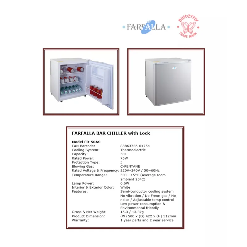 Farfalla FR-50AS 50L Bar Chiller With Lock