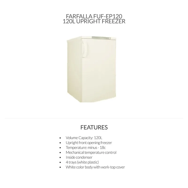Farfalla FUF-EP120 120L Upright Freezer