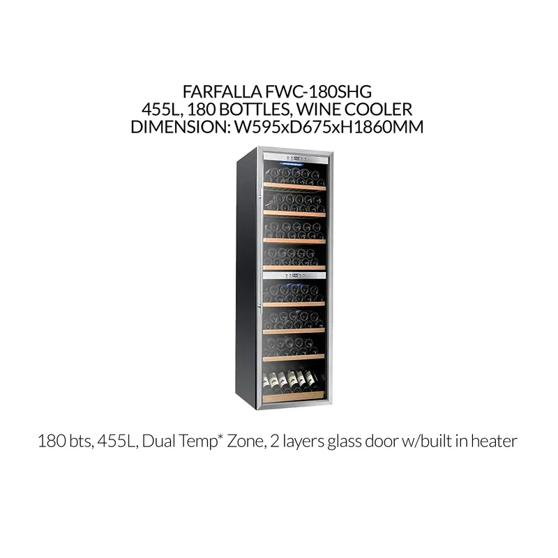 Farfalla FWC-180SHG 455L, 180 Bottles, Wine Cooler