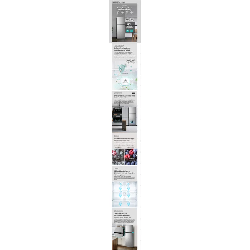 Hisense RT469N4SSV 327L 2 Door Fridge