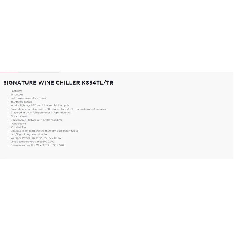Kadeka KS-54TR 54 Bottles Wine Cooler