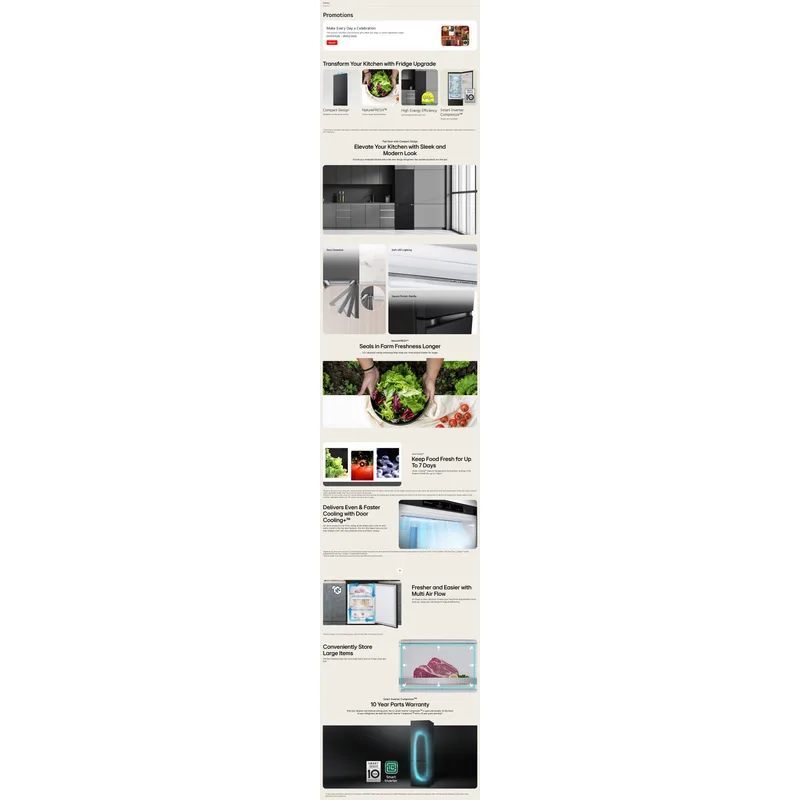 LG GB-B3443EP 344L 2 Door Fridge