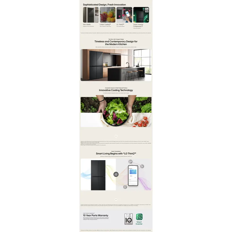 LG GF-B5305EP 530L 4 Door Fridge