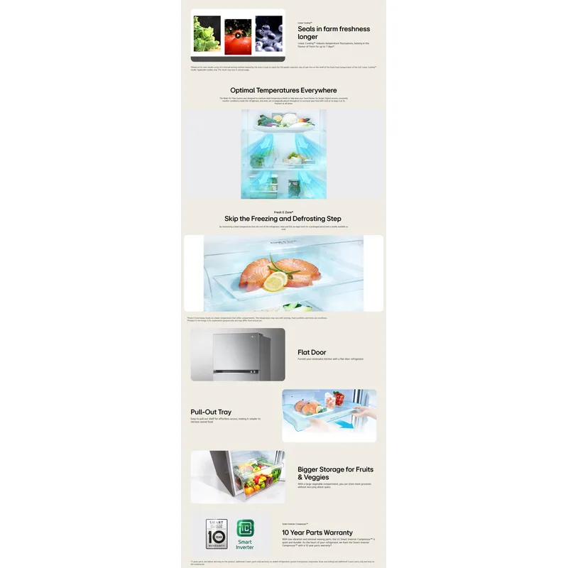LG GT-B2655PY 266L Top Freezer Fridge