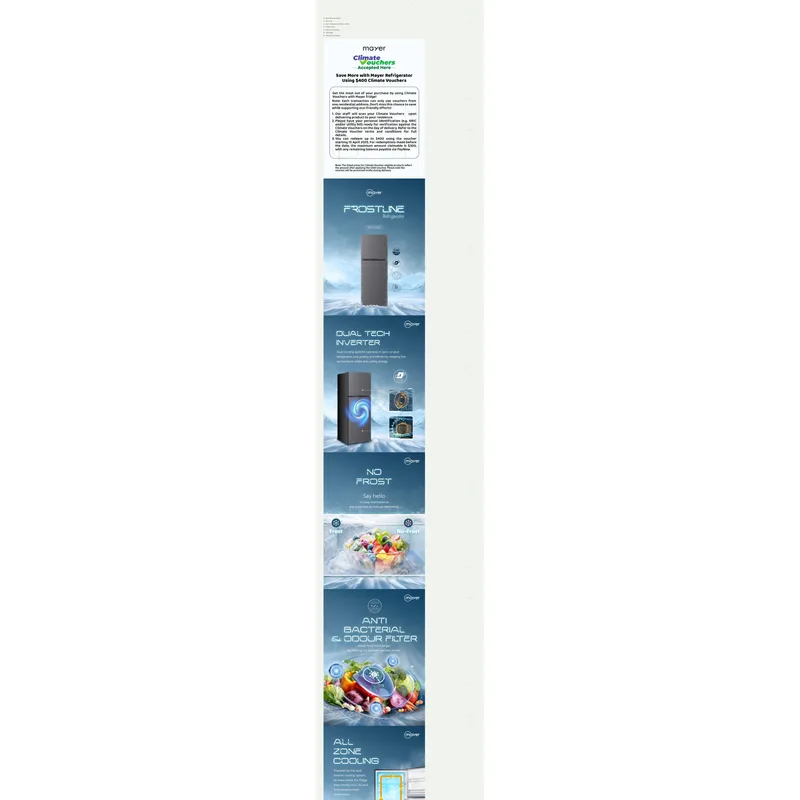 Mayer MMFT350MG 334L 2 Door Fridge