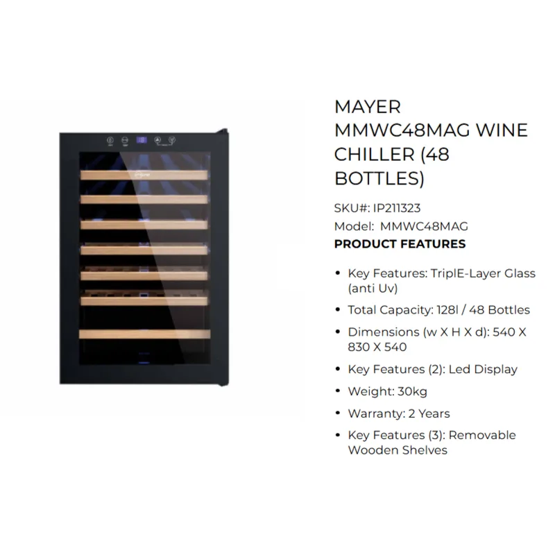 Mayer MMWC48MAG 48 Bottles Wine Cooler