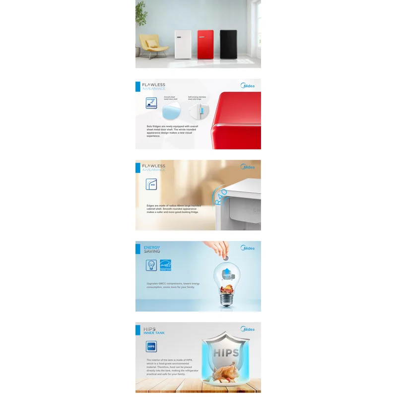 Midea MDRD143FGB01-SG 93L Bar Fridge