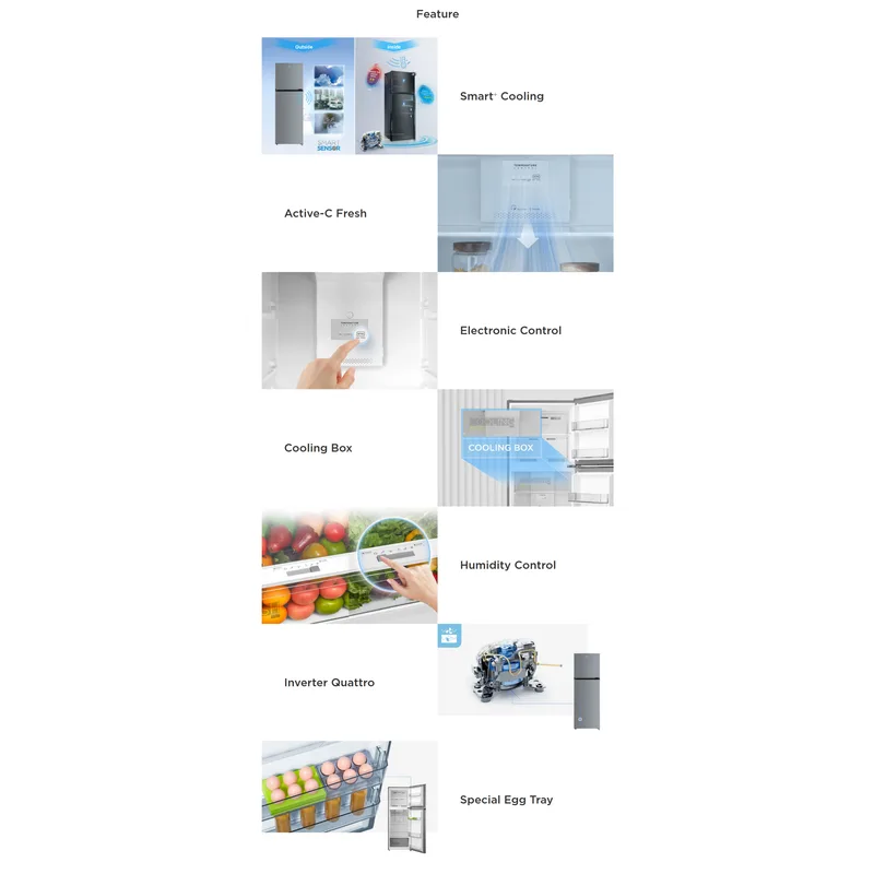 Midea MDRT385MTC50-SG 268L Top Mounted Fridge