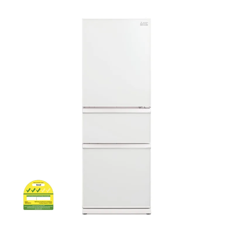 Mitsubishi MR-CGX41EX-GWH-P 328L 3 Door Fridge