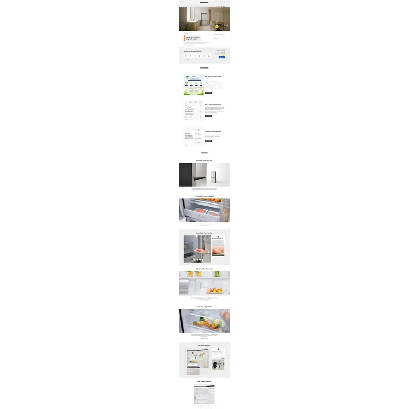 Panasonic NR-BW530HWKS 506L 2 Door Fridge