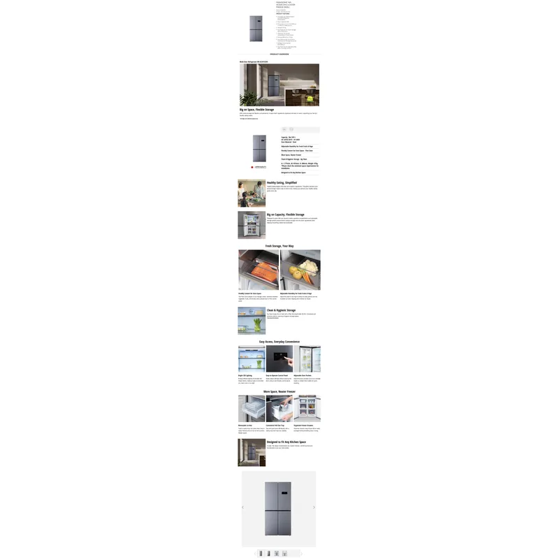 Panasonic NR-XC541CUHS 503L 4 Door Fridge