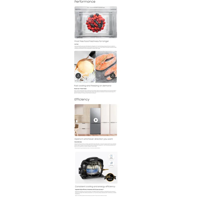Samsung RB45DG600EB1SS 458L 2 Doors Fridge