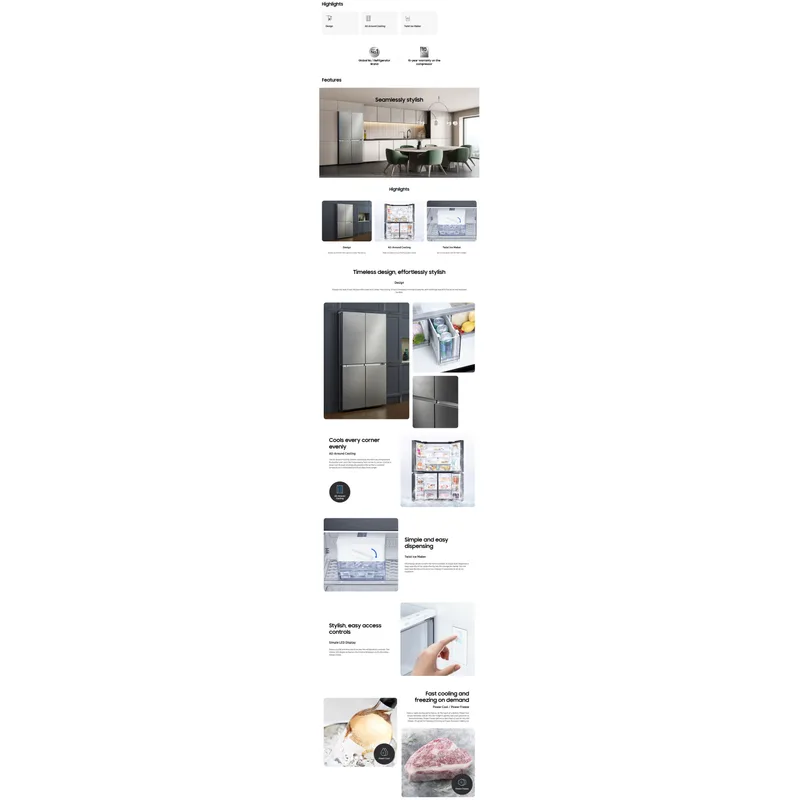 Samsung RF59A70T4S9/SS 649L 4 Door Fridge