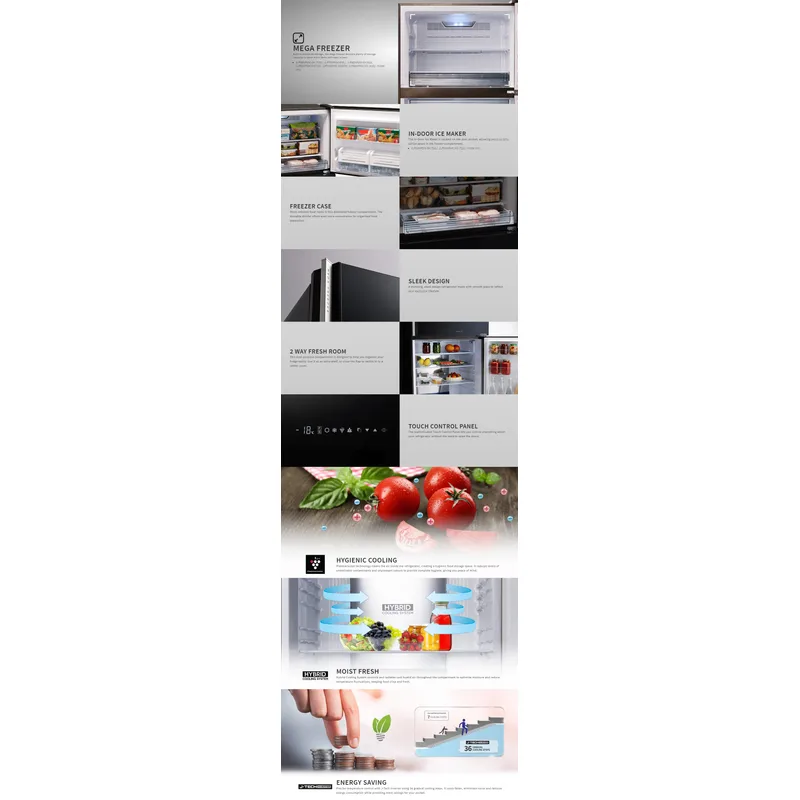 Sharp SJ-PG60P2-DS 600L 2 Door Fridge