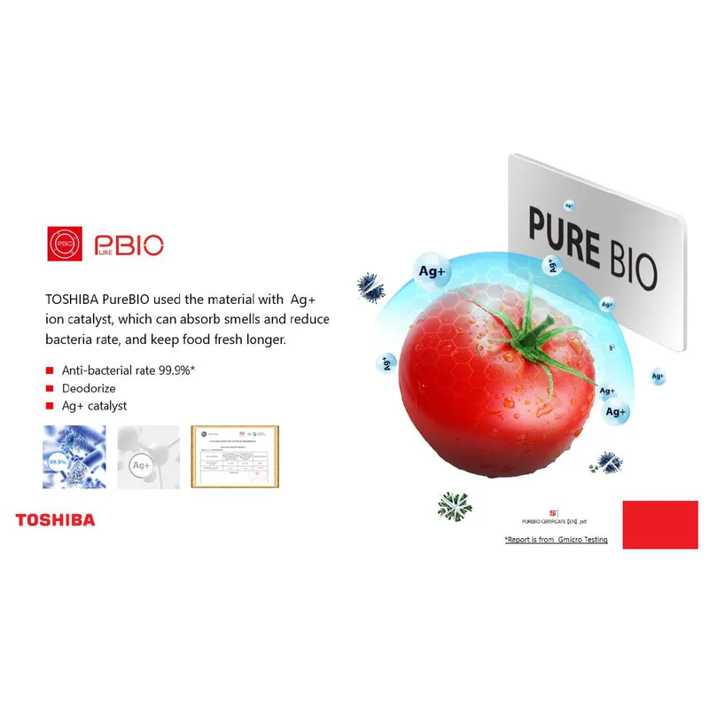 Toshiba GR-RT234WE-PMX(52) 179L 2 Door Fridge
