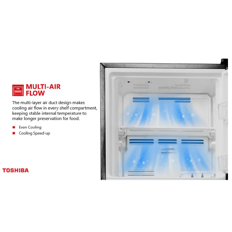 Toshiba GR-RT234WE-PMX(52) 179L 2 Door Fridge