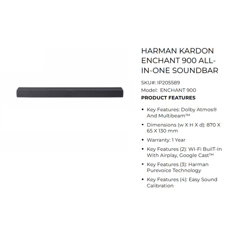 Harman Kardon SBR-ENCH900 BLK Enchant 900 Soundbar