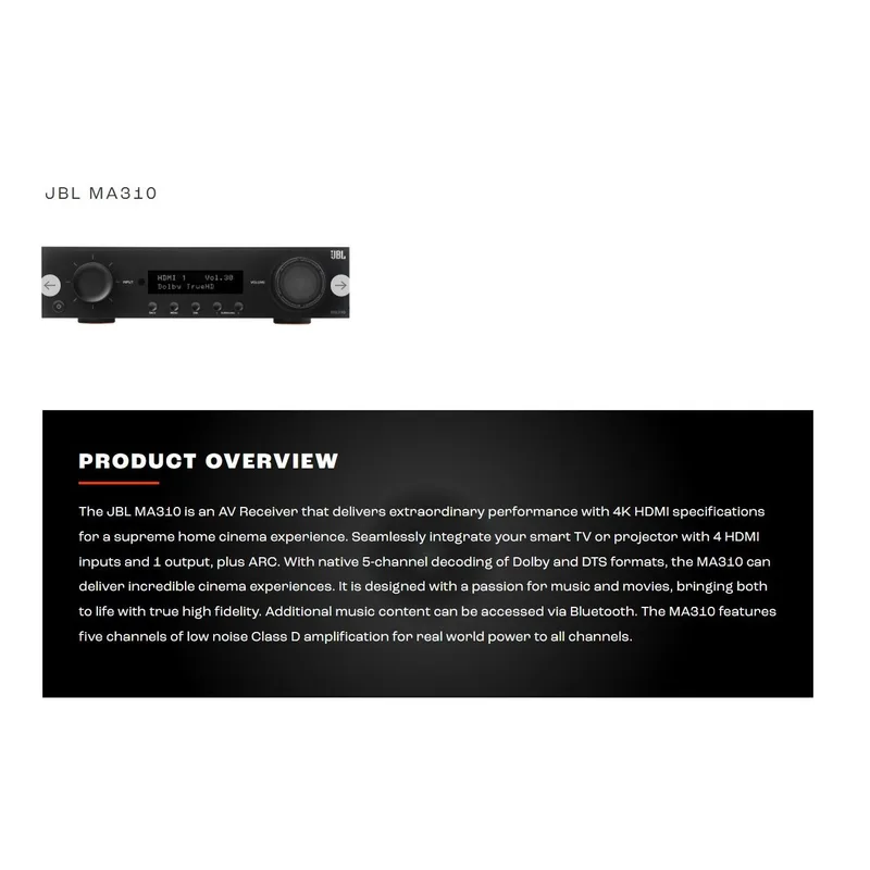 JBL AVR-MA310-BK AV Receiver