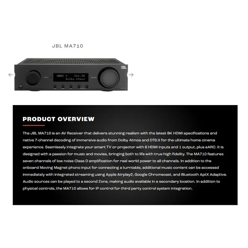JBL AVR-MA710-BK AV Receiver