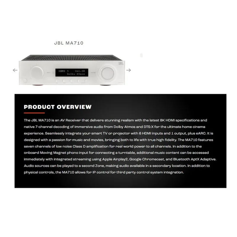 JBL AVR-MA710-BK AV Receiver