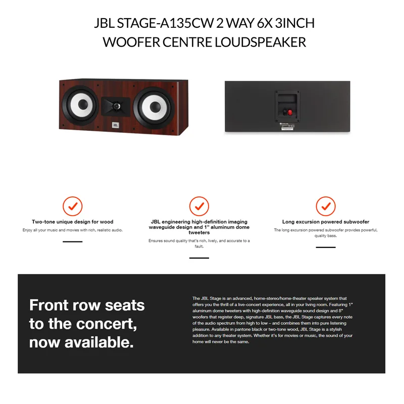 JBL STAGE-A135CW 2-WAY 6X 3 Inch