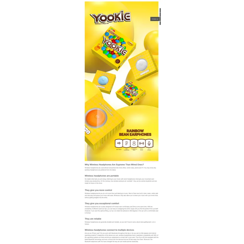 Yookie RAINBOW BEAN True Wireless Earbuds — Blue