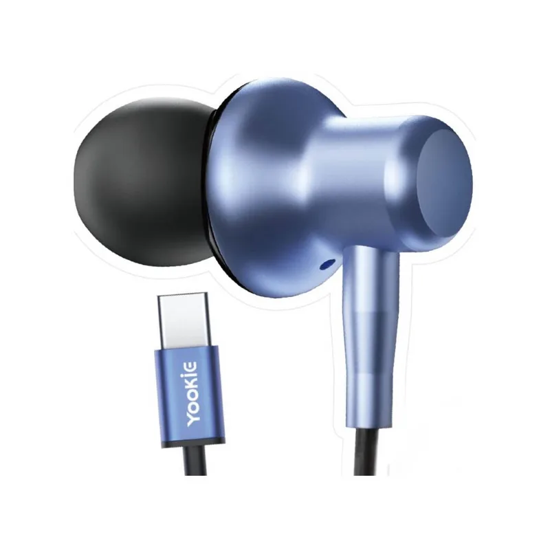 Yookie X-BOOM Wired Earphones — Blue