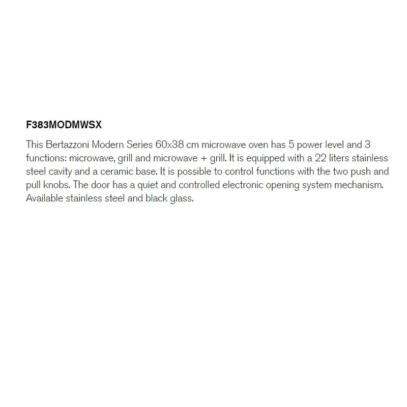Bertazzoni F383MODMWSX 22L 60x38CM Microwave Oven