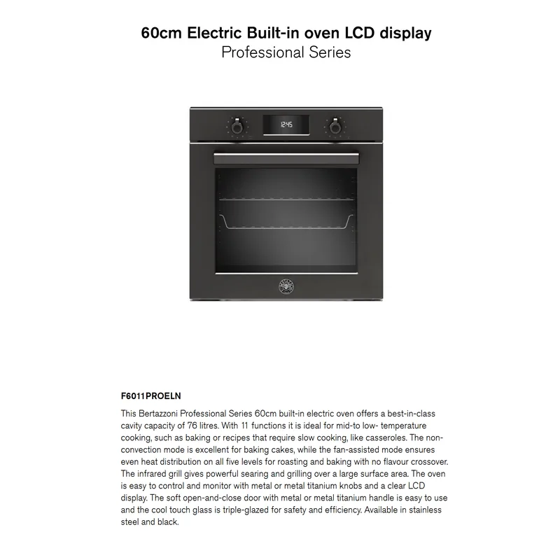 Bertazzoni F6011PROELN 60CM Built-in Oven