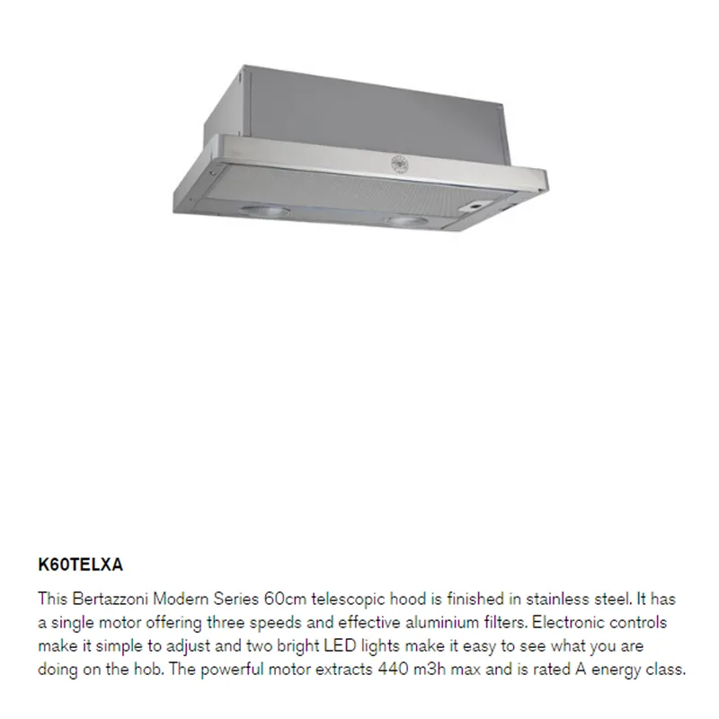 Bertazzoni K60TELXA 60CM Telescopic Hood