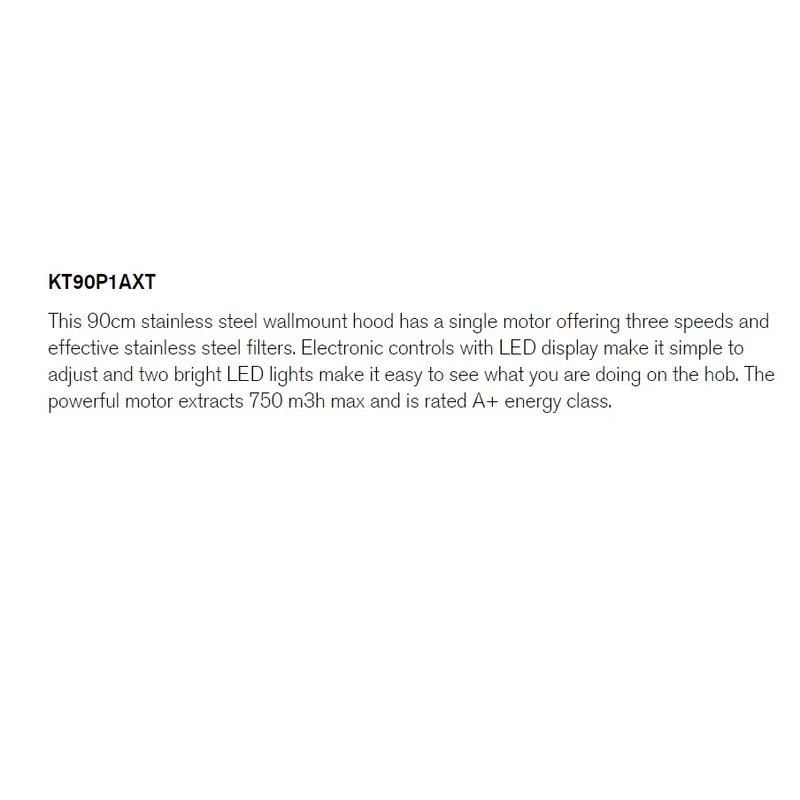 Bertazzoni KT90P1AXT 90CM Wall Mount Hood