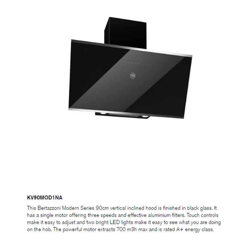 Bertazzoni KV90MOD1NA 90CM Wall Mount Inclined Hood