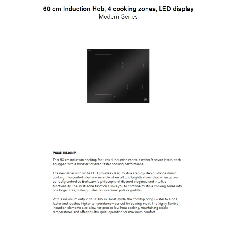 Bertazzoni P604I1M30NP 60CM Induction Hob