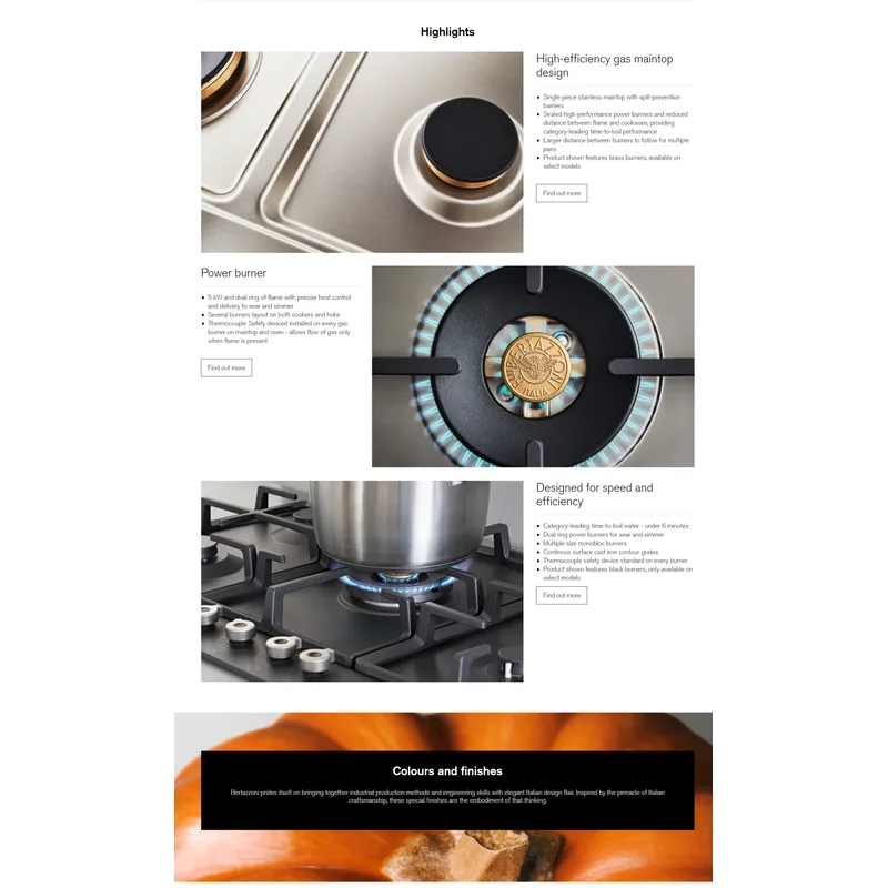Bertazzoni P903LPRONE 90CM Built-in Gas Hob