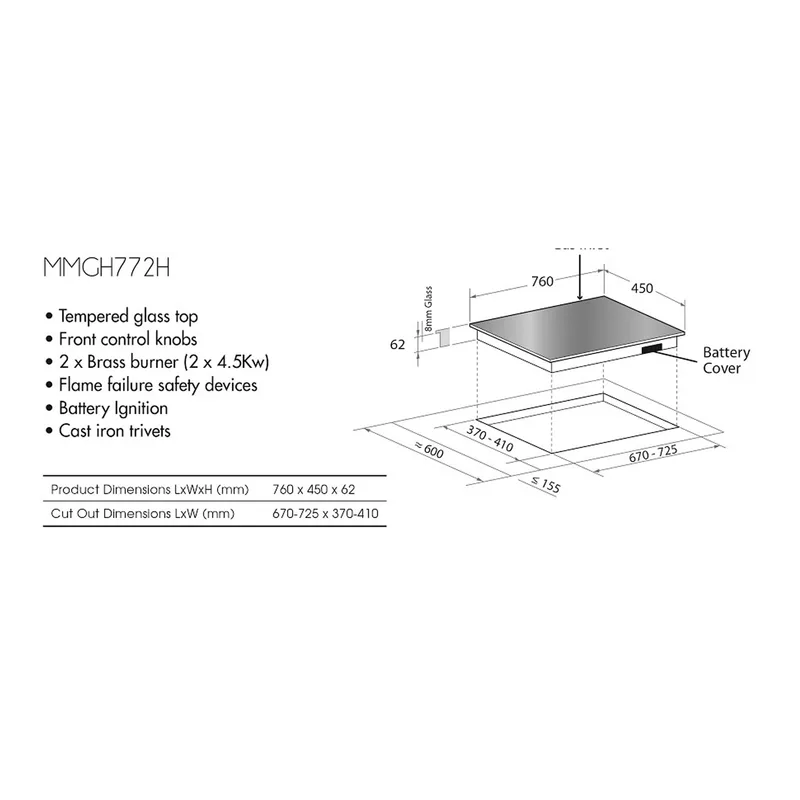 Mayer MMSI900LEDHS-BK+ MMGH772HI+MMDO8R