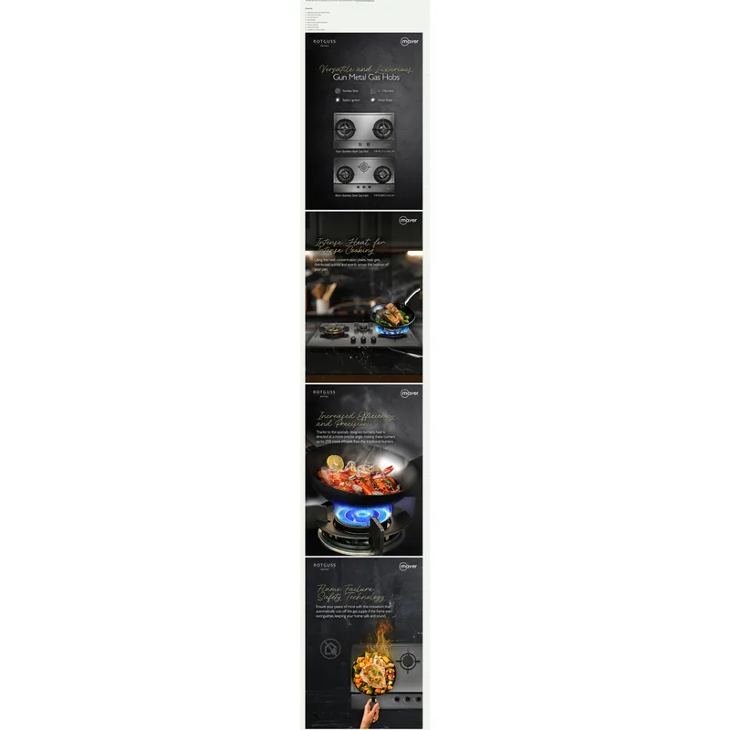 Mayer MMSS8831HI-GM 86CM Stainless Steel Gas Hob