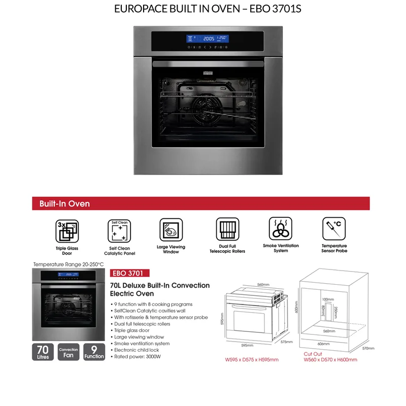 Otimmo EBO-3701 70L Built-in Oven